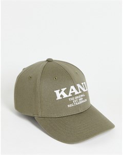 Темно зеленая кепка в стиле ретро Karl kani