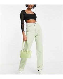 Свободные вельветовые джинсы яблочно зеленого цвета с завышенной талией в винтажном стиле ASOS DESIG Asos tall