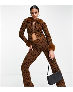 Расклешенные брюки с леопардовым принтом от комплекта Asyou