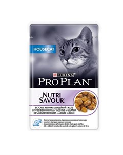 Влажный корм ProPlan для взрослых кошек живущих дома индейка в желе 85гр Purina pro plan