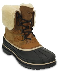 Ботинки мужские Men s AllCast II Luxe Shearling Boot Wheat Black Crocs