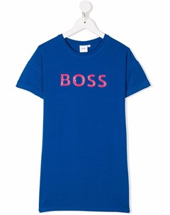 Платье футболка с тисненым логотипом Boss kidswear