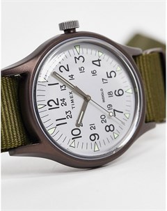 Часы с тканевым ремешком оливкового цвета Timex