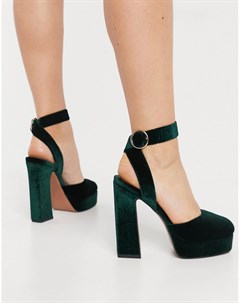Зеленые туфли на высоком каблуке и платформе Pecan Asos design