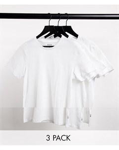 Набор из 3 белых футболок из органического хлопка Burton menswear