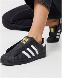 Черные кроссовки без шнурков Courtside Superstar Adidas originals