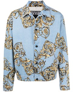 Джинсовая куртка с принтом Barocco Versace jeans couture
