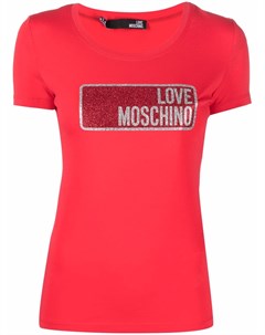 Футболка с блестками и логотипом Love moschino