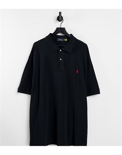 Черная классическая футболка поло из пике с маленьким логотипом Big Tall Polo ralph lauren