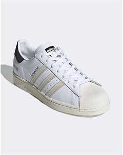 Белые кроссовки с темно синей отделкой Sigseries Superstar Adidas originals