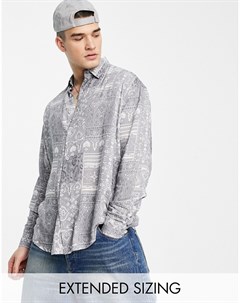 Рубашка в стиле oversized с принтом пейсли в стиле банданы 90 х Asos design