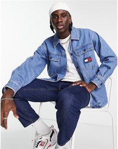 Выбеленная джинсовая куртка с фирменной нашивкой Tommy jeans