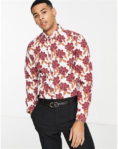 Рубашка узкого кроя с цветочным принтом в стиле ретро Harry brown