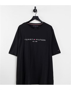 Черная футболка с маленьким логотипом на груди Big Tall Tommy hilfiger