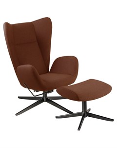 Кресло реклайнер meson с пуфом коричневый 78x110x85 см Kebe