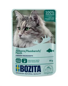 Perch влажный корм для взрослых кошек в желе с окунем 85 г Bozita