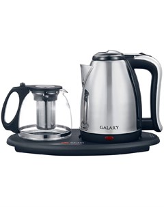 Чайник электрический GL 0401 1 8 л 2035 Вт с заварочным чайником серебристый Galaxy