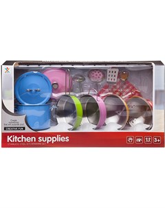 Набор игровой Посуда металлическая разноцветная 12 предметов WK 14810 Junfa
