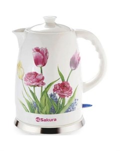 Чайник электрический SA 2028T 2 л керамика цвет тюльпаны Sakura