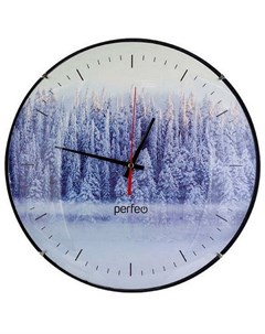 Часы настенные PF_WC 006 круглые диаметр 30 см без корпуса зимний лес Perfeo