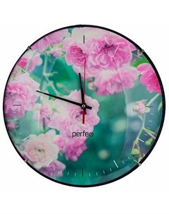 Часы настенные PF_WC 006 круглые диаметр 30 см без корпуса роза Perfeo