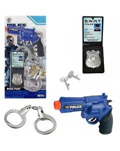 Набор игровой Полиция Пистолет наручники с ключами жетон P030B no Junfa