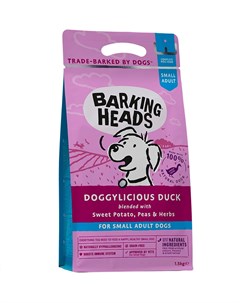 Сухой корм беззерновой Восхитительная утка с уткой и бататом для собак малых пород 1 5 кг Barking heads