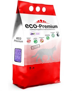 Наполнитель Eco Premium Лаванда древесный комкующийся с ароматом лаванды для кошек 5 л 1 9 кг Eco-premium