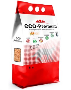 Наполнитель Eco Premium Персик древесный комкующийся с ароматом персика для кошек 5 л 1 9 кг Eco-premium