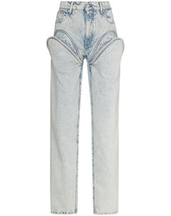 Прямые джинсы с вырезами и стразами Y / project