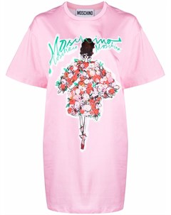 Платье футболка с принтом Moschino