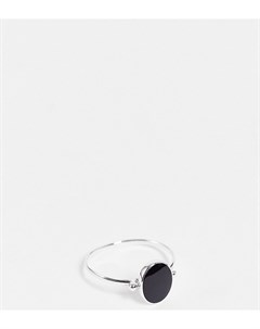 Кольцо из стерлингового серебра с черным овальным декором Kingsley ryan curve