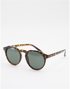 Солнцезащитные очки с круглыми линзами в оправе с черепаховым дизайном Aj morgan