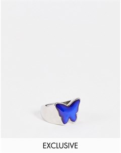 Серебристое кольцо унисекс с бабочкой Inspired Reclaimed vintage