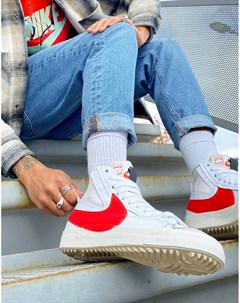 Бело красные кроссовки Blazer Mid 77 Jumbo Nike