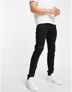 Черные зауженные джинсы с 3D молнией на колене 5620 G-star