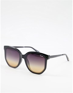 Черные матовые солнцезащитные очки кошачий глаз с золотистыми линзами Quay Coffee Run Quay australia