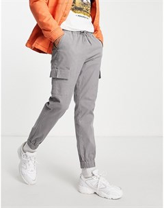 Узкие легкие брюки серого выбеленного цвета с карманами карго Asos design