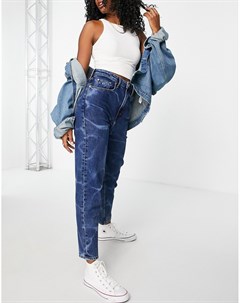Джинсы в винтажном стиле с завышенной талией и выбеленные с эффектом бликов на воде Tommy jeans