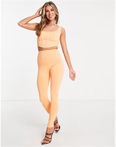 Оранжевые брюки с разрезами по бокам от комплекта Simmi Simmi clothing