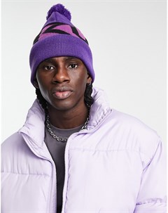 Фиолетовая шапка бини с отворотом Factory Oakley