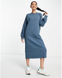 Голубое платье свитшот миди из органического хлопка Monki