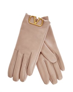 Кожаные перчатки VLogo на подкладке из кашемира Valentino garavani