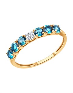Кольцо из золота с бриллиантами и топазами Sokolov diamonds