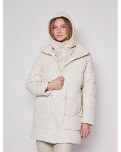 Утеплённое пальто Oversize с капюшоном и манишкой Zolla