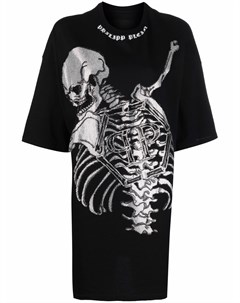 Платье футболка с принтом Skeleton Philipp plein