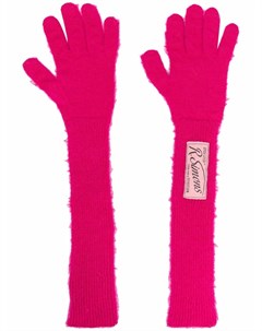 Шерстяные перчатки с нашивкой логотипом Raf simons