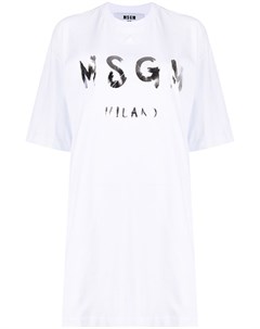 Платье футболка с логотипом металлик Msgm