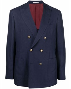 Двубортный пиджак строгого кроя Brunello cucinelli