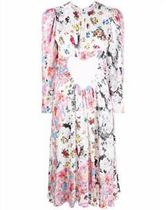 Платье миди с цветочным принтом Msgm